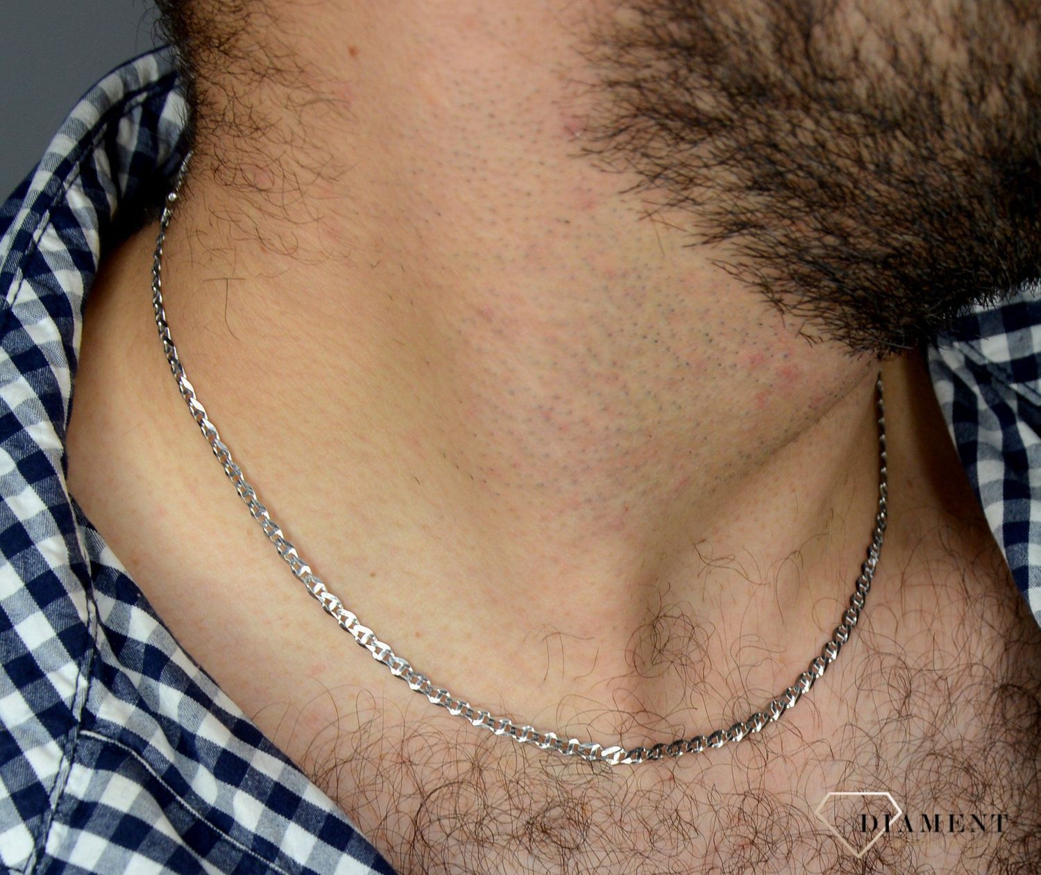 Złoty łańcuszek 585 Gucci Białe Złoto 3 mm 1413-080 585B 3mm ✅ Złoty łańcuszek o klasycznym splocie Gucci o szerokości 3 mm, wykonany z białego złota.✅.jpg